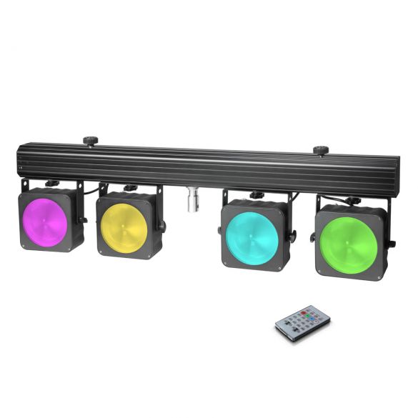 Kompakte 4 x 30 W RGB COB LED Lichtanlage inkl. Transportcase