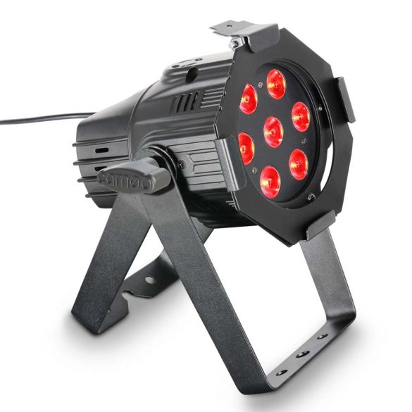 7 x 8 W QUAD Colour LED RGBW PAR Scheinwerfer in schwarzen Gehäuse