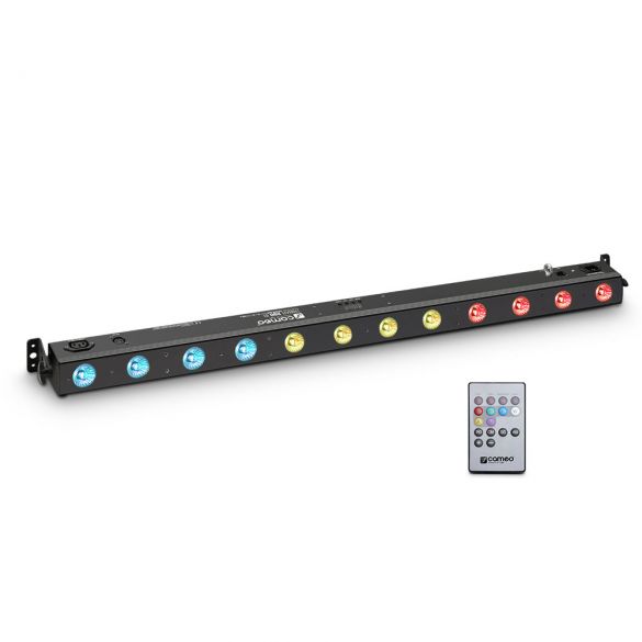 12 x 3 W TRI LED Bar in schwarzem Gehäuse mit IR-Fernbedienung