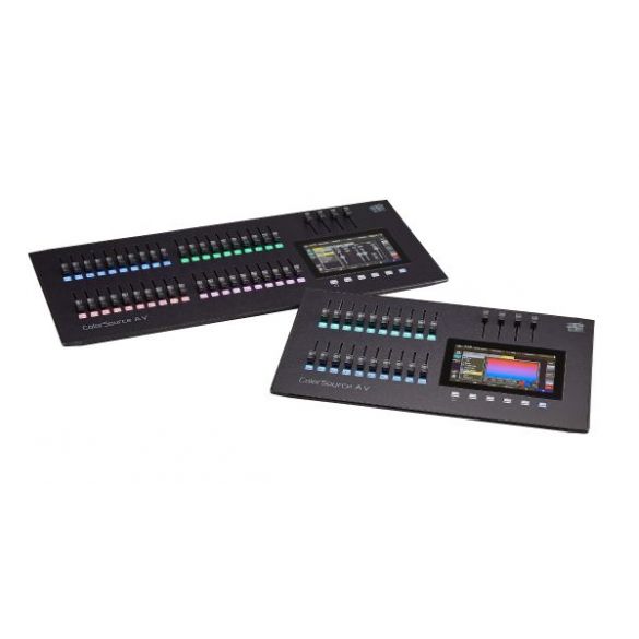 ETC ColorSource 20 AV Konsole, 20 Fader, 40 Steuerkreise pro Gerät, inkl. 7-Zoll-Multitouch-Display