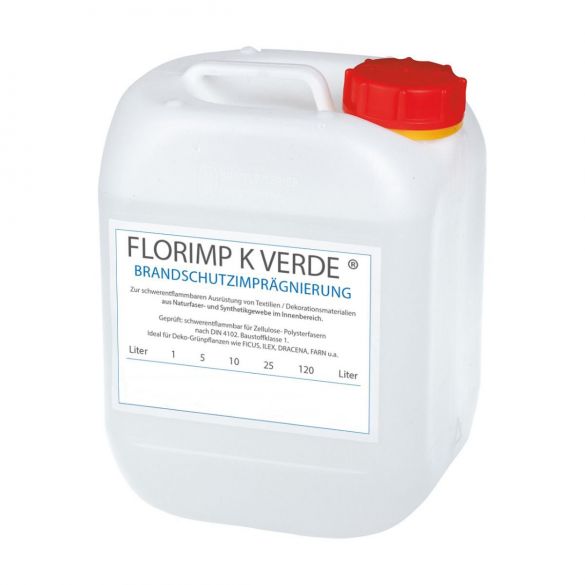 Florimp K Verde 120 l Tonne Flammschutzmittel für Kunstblumen, Deko-Grünpflanzen