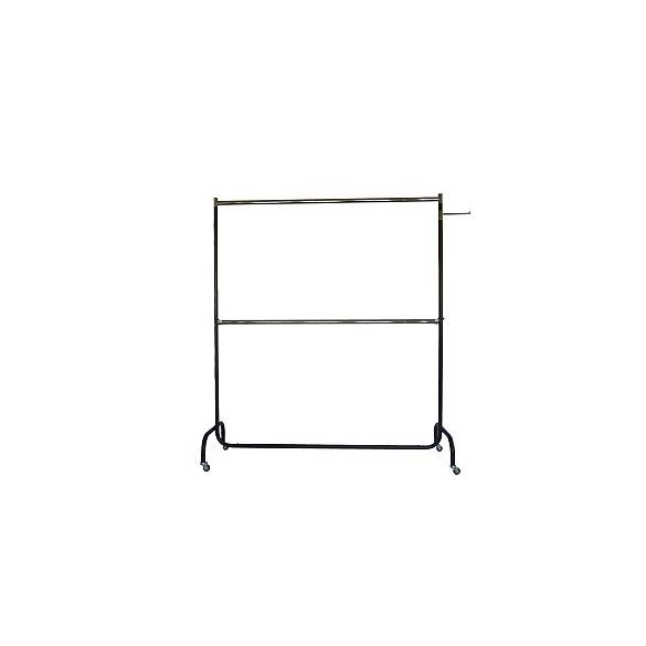 Rollständer 2 Tragestangen, L: 180 cm, H: 210 cm, B: 60 cm Laufrollen Ø 50 mm